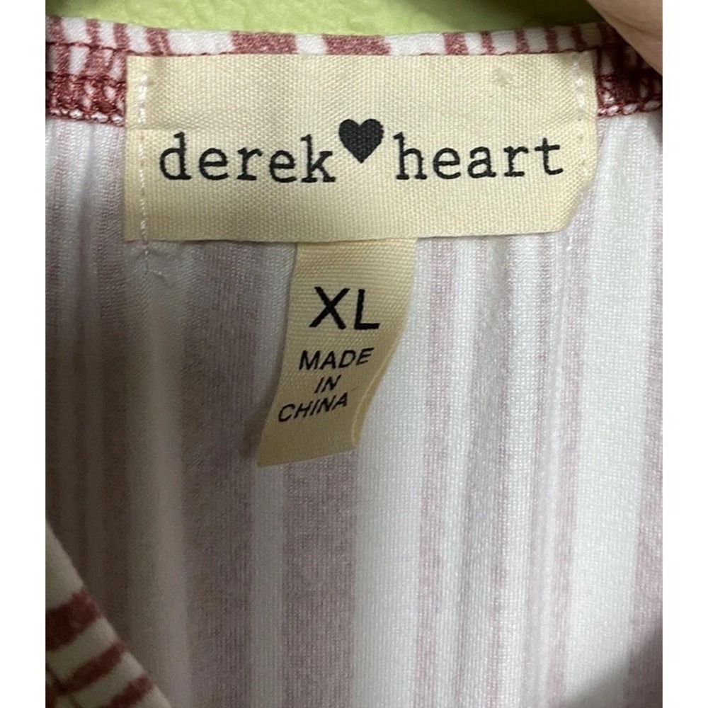 DEREK HEART Women XL Romper Pant Jumpsuit Pink Tank Pockets Striped Costal - Picture 5 of 7